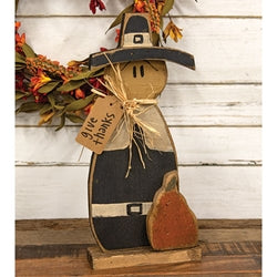 Rustic Wood Give Thanks Mr. Pilgrim on Base