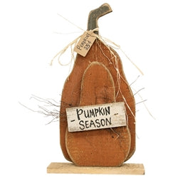 Rustic Wood Layered Pumpkin Season Pumpkin on Base