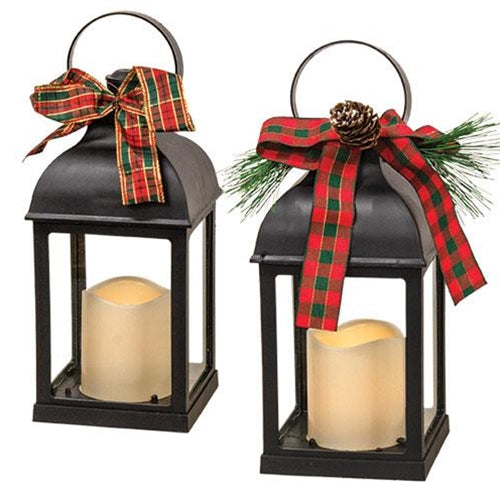 Battery Operated Black Holiday Lantern