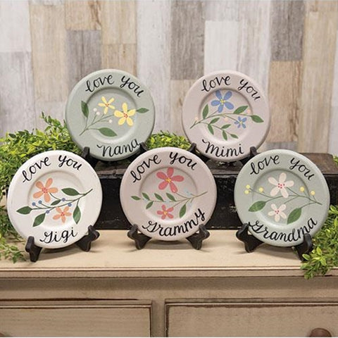 Grandma Love Mini Floral Plate, 5 Asstd.