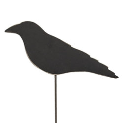 Wooden Crow Planter Stake Topper