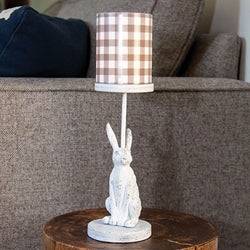 White Bunny Metal Pillar Candle Holder