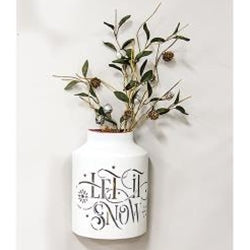 Let It Snow Half Milk Can Luminary