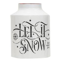 Let It Snow Half Milk Can Luminary