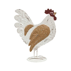 Distressed Metal Chicken - 9.75"H