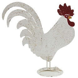 Distressed Metal Rooster - 12" H