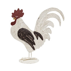 Distressed Metal Rooster - 12" H