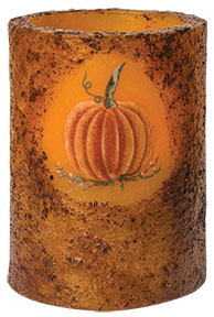 3.5" Burnt Mustard Pumpkin Timer Pillar