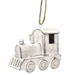 Train Ornament - White Washed