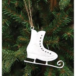 Skate Ornament - White Washed