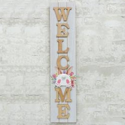 Easter Bunny Butt Welcome Wood Sign