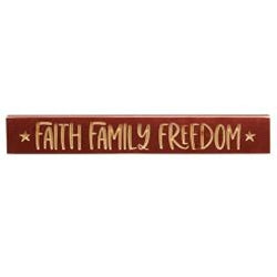 Faith Family Freedom Engraved Sign, 24"