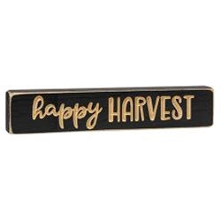 Happy Harvest Engraved Block, 9"