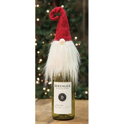 Gnome Wine Bottle Topper - Red/White