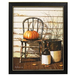 Pumpkin & Chair Framed Print
