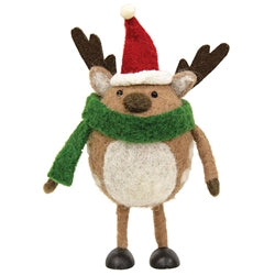 Reindeer Ornament with Santa Hat