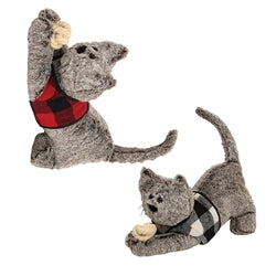Plaid Cat Doorstop
