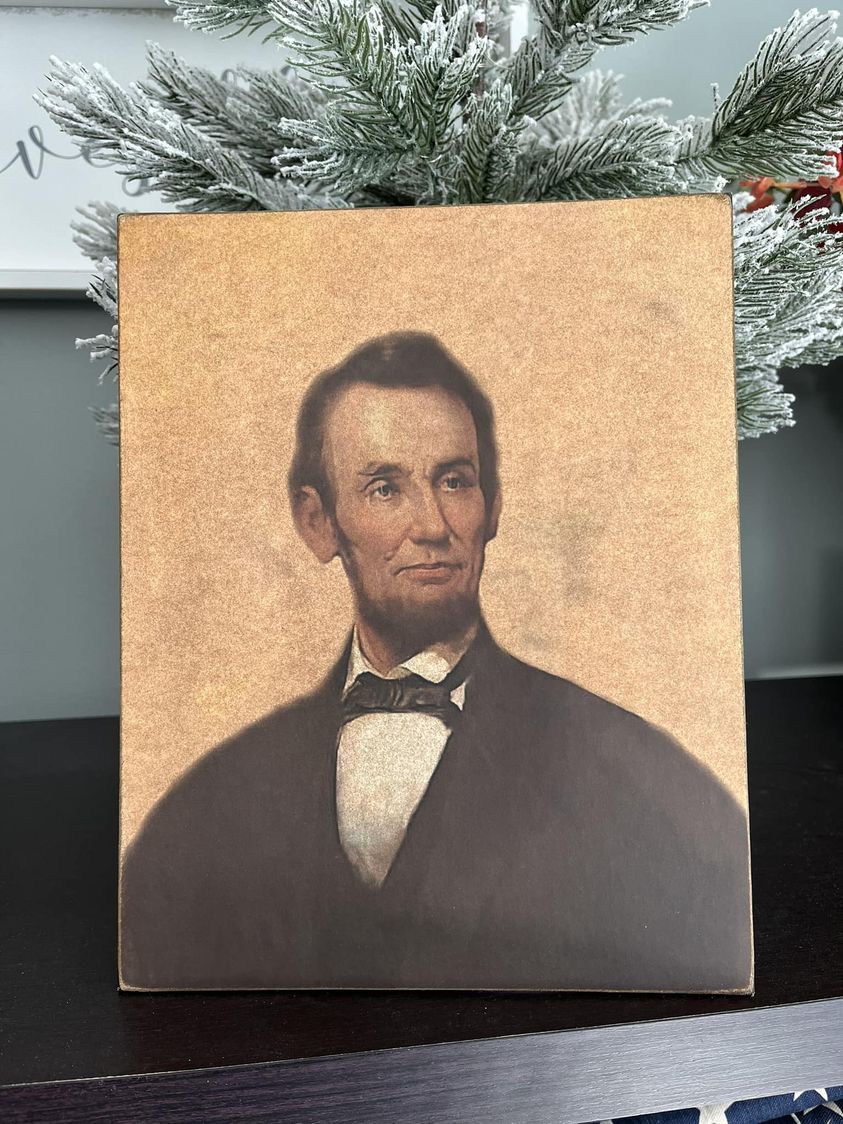 Honest Abe Framed in Black  8 x 10