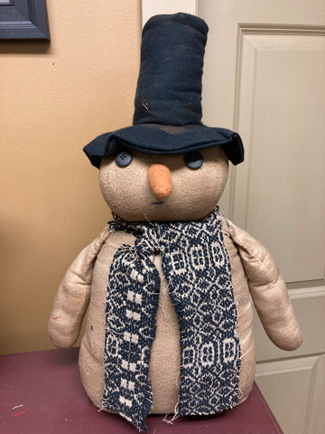 Snowman W/ Black & White Scarf