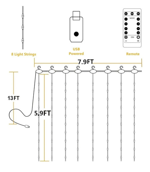 Curtain Lights - Led - Copper Wire