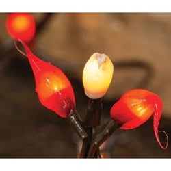 Silicone Teeny Lights, Red & Cream , 50ct