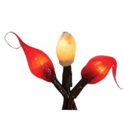 Silicone Teeny Lights, Red & Cream , 50ct