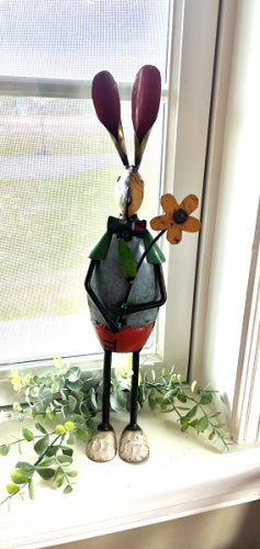 Iron Rabbit with Flower