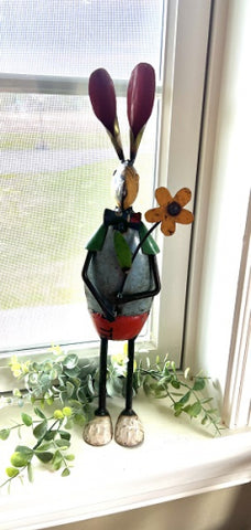 Iron Rabbit with Flower