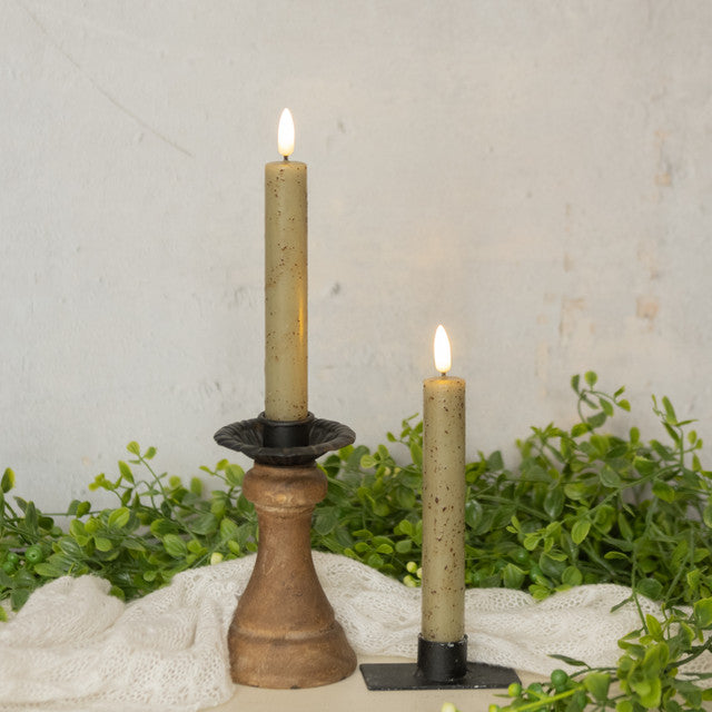 Flame Green Taper Candle