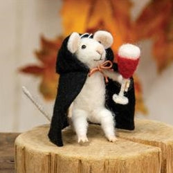Felted Halloween Vampire Mouse Ornament