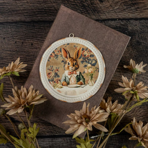 5" Tea Party Bunny Round Print Ornament