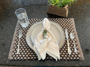Cottage Weave Black/ Tan Placemat