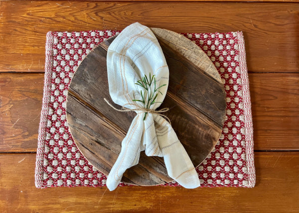 Cottage Weave Red/ Tan Placemat