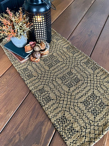 Nantucket Mustard/Black Table Runner - 72"
