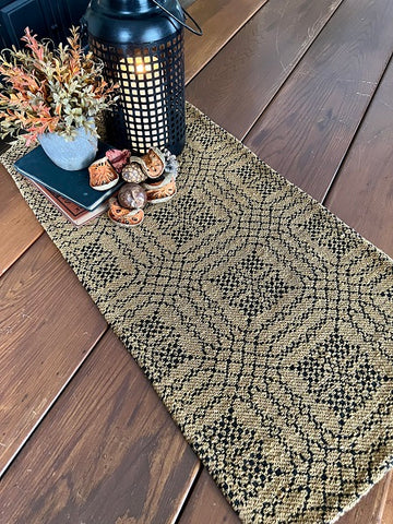 Nantucket Mustard/Black Table Runner - 72"