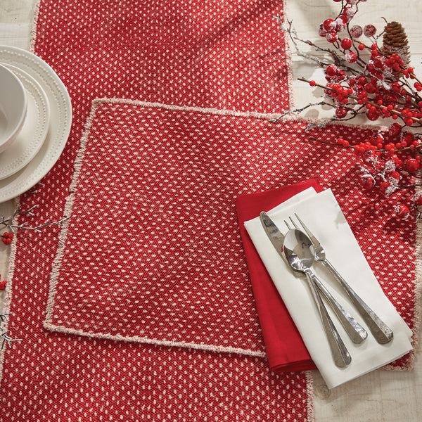 Mini Dots Printed Table Runner - 72" L - Red