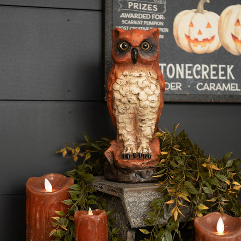 10" Vintage Orange Owl