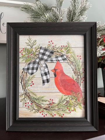 Cardinal Print - with glass - 8 x 10