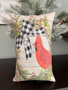 Pillow with Cardinal - 8 x 12