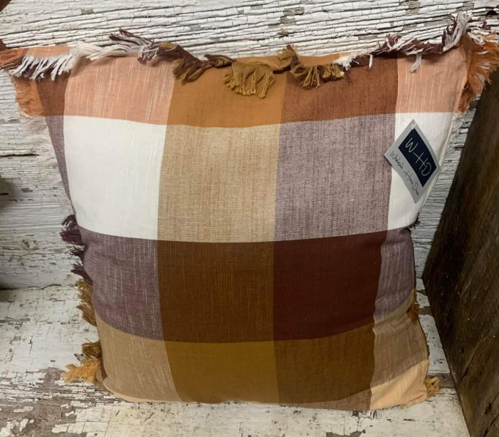 Brown Plaid Pillow