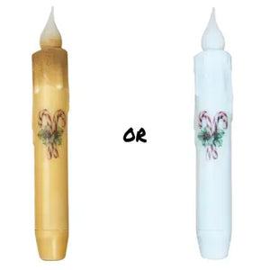 Candy Cane Taper Candle - Natural