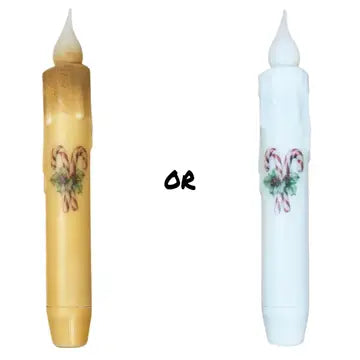 Candy Cane Taper Candle - Natural