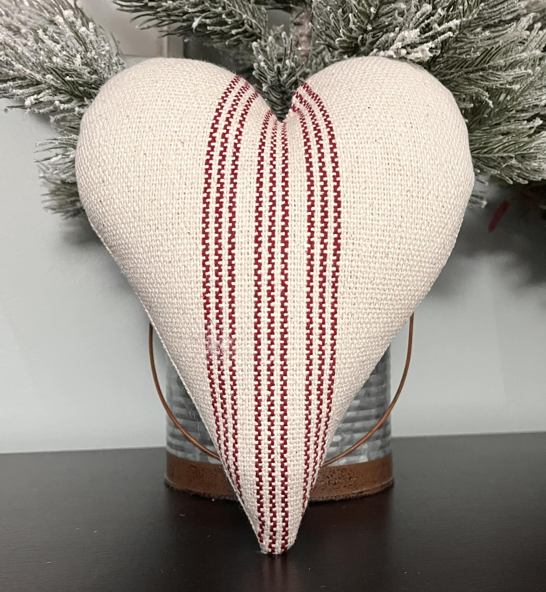 Fabric Heart with Bells - Blue or Red