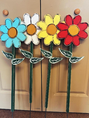 Flower Stakes with Rod Assorted *  In Store Only