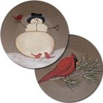 Cardinal Plate/Snowman Plate asst