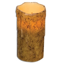 6" Burnt Ivory Drip Timer Pillar