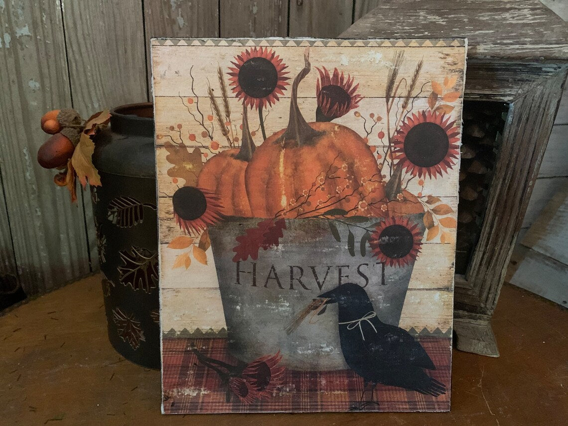 Pumpkin Harvest Bucket - Print