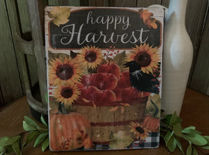 Happy Harvest Crow Basket - Print