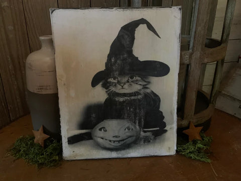 Vintage Kitten Witch - Print