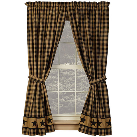 Black Country Star 63" Lined Panels/Pair (72x63")